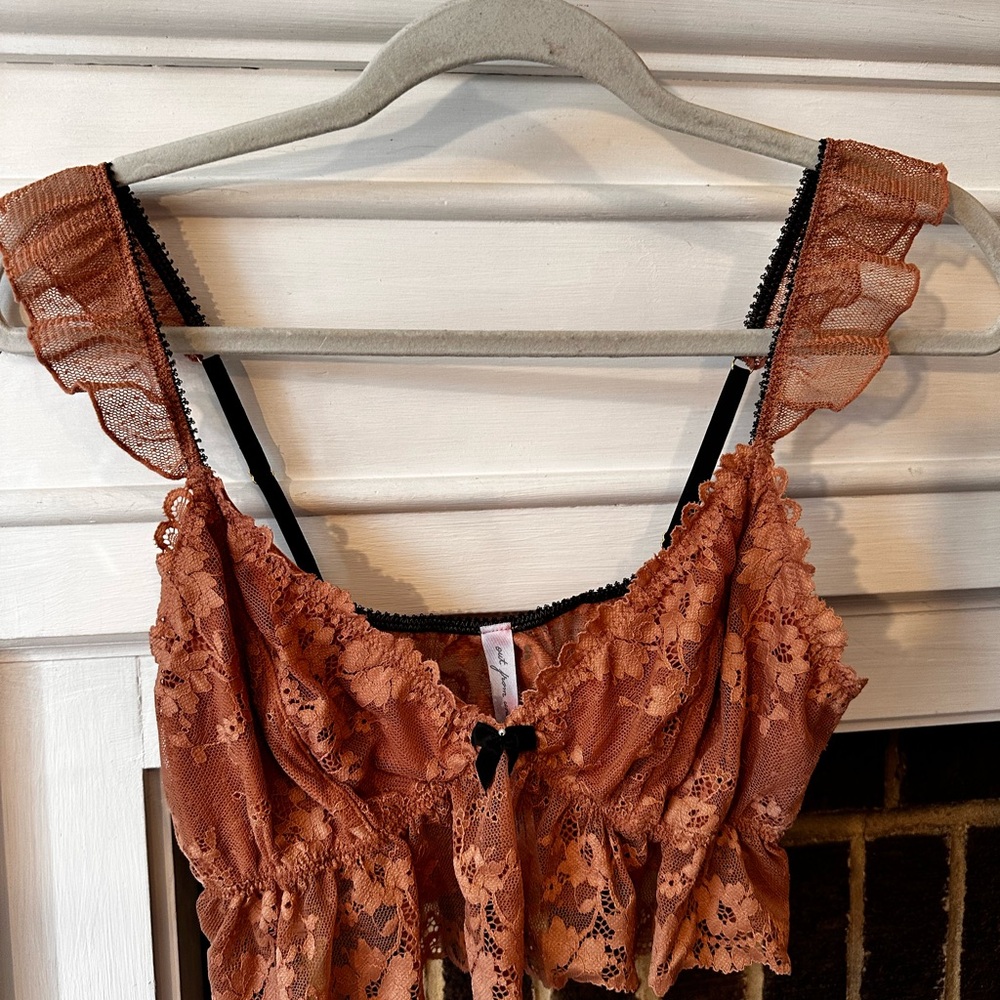 Urban Outfitters Lace Bralette - Rust